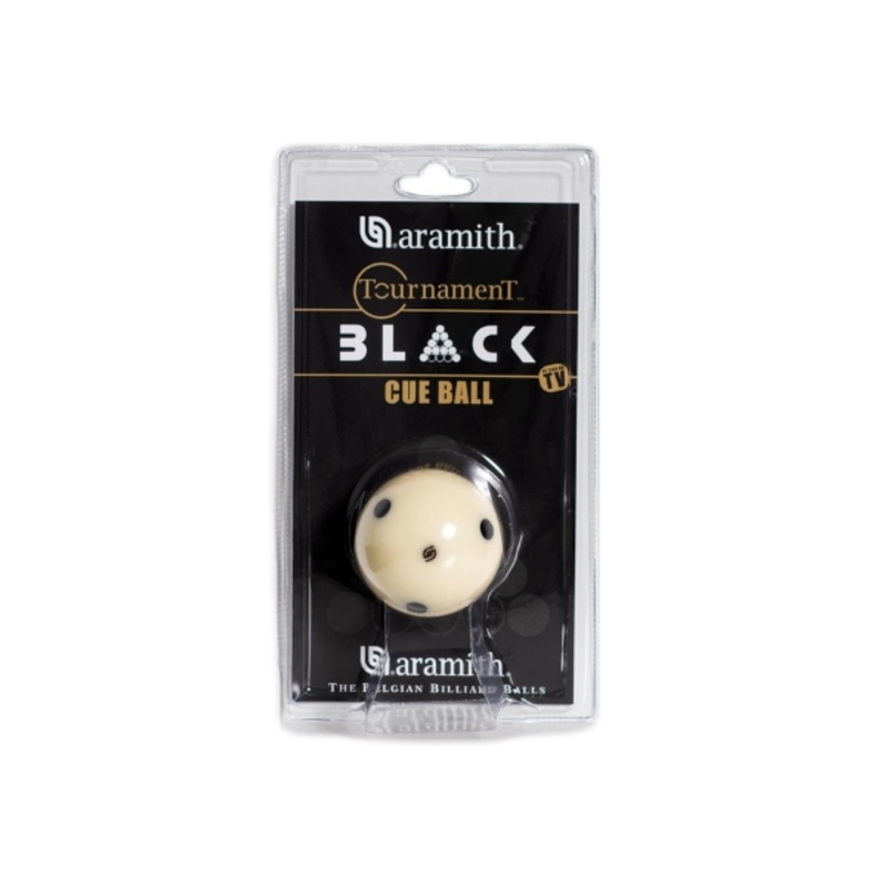 Aramith Tournament Black Pool Cue Ball (6 Black Dots) In A Blister