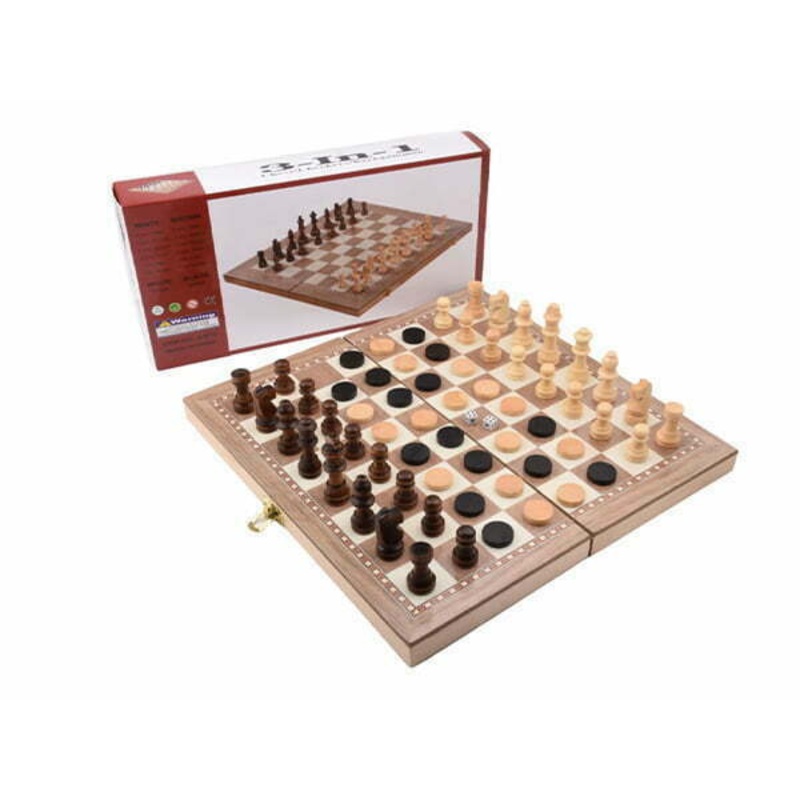 Knight Shot 3-in-1 Board Game Set 802 (Chess, Checker and Backgammon) | 48 x 48cm