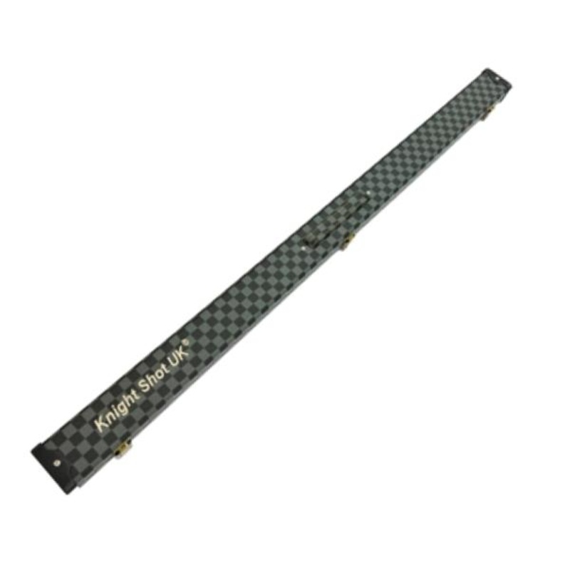 Knight Shot Snooker Hard Case 48 | Grey Checkered PU Leather | For 2pc & 3/4 Jointed Snooker Cues | FB824A