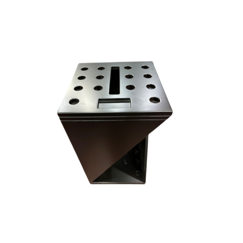 Knight Shot Square Cue Stand 14pcs Cue   Triangle & Chalk Holder Matte Black