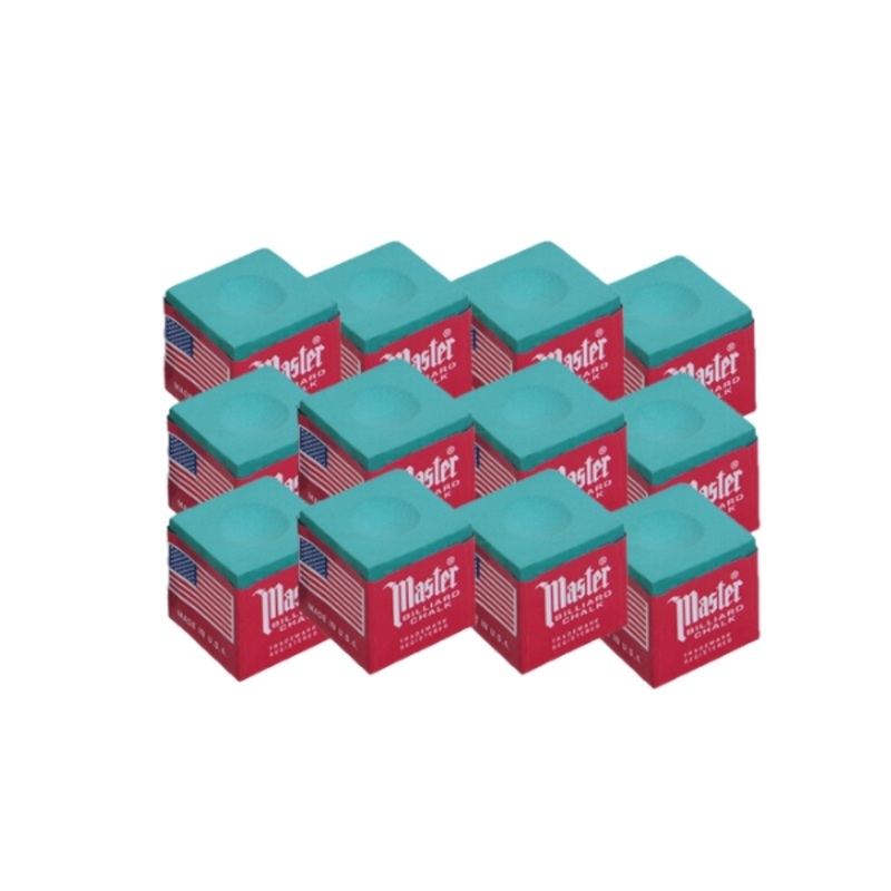 Master Billiard Chalk  12-Piece Pack (Multiple Colors Available)