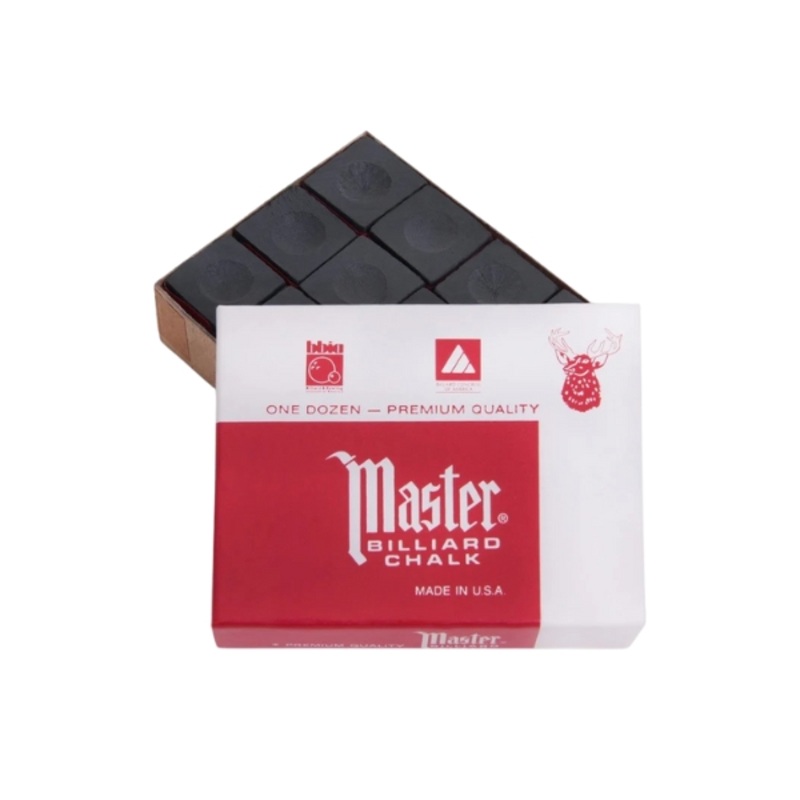 Master Billiard Chalk Black 12-Piece Box