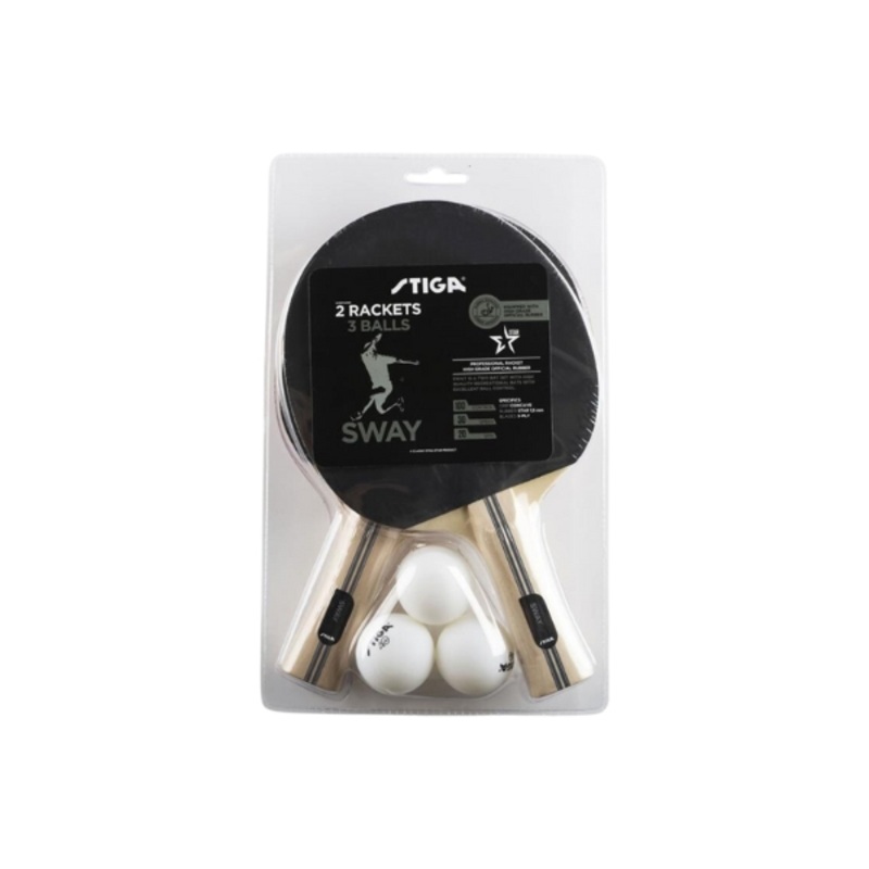 Stiga Sway Table Tennis Bat | Balls (2 Rackets And 3 Balls) Set