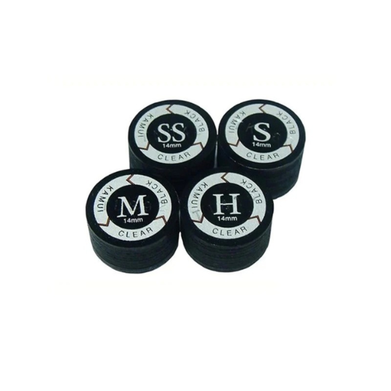 Kamui Clear Black Cue Tip  13mm & 14mm (Super Soft/Soft/Medium/Hard)
