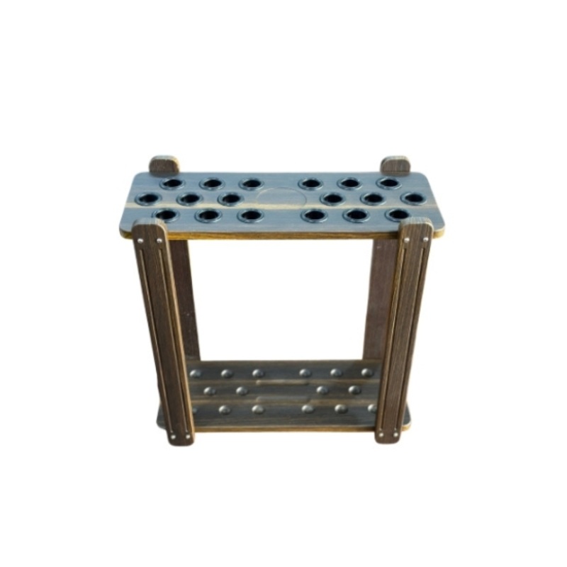 Knight Shot Cue Stand Rectangular | 18pcs | Brown Finishing