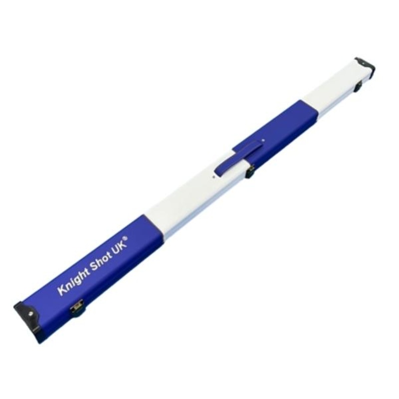 Knight Shot Snooker Hard Case 48 | Blue White PU Leather | For 2pc & 3/4 Jointed Snooker Cues | FB803