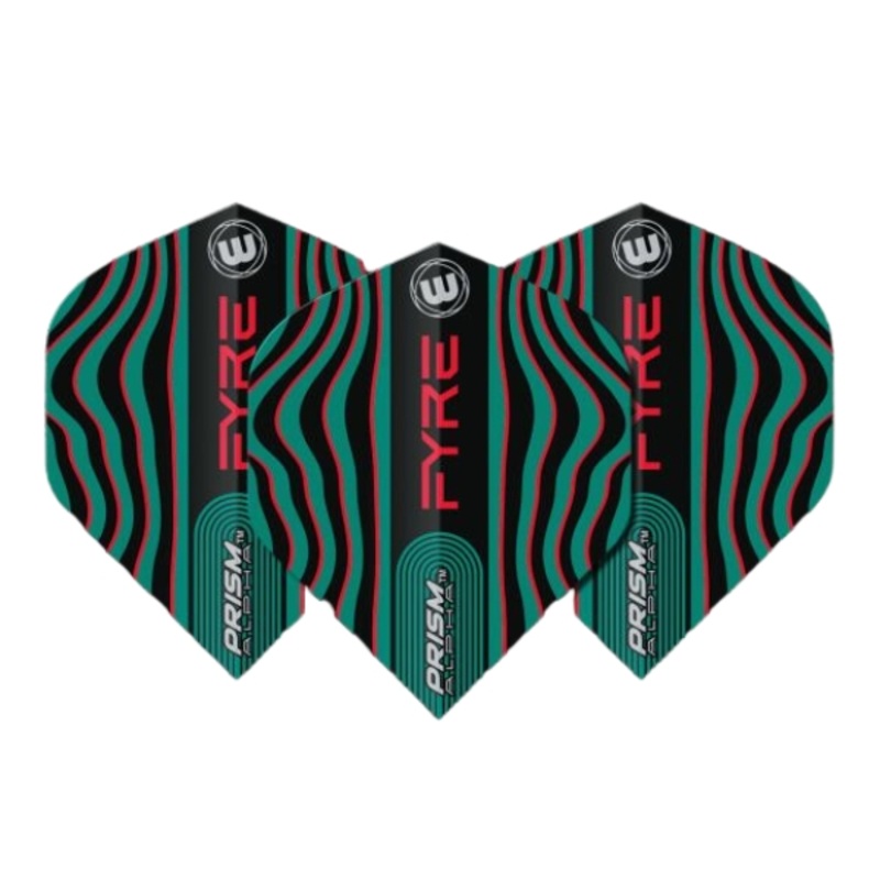Winmau Prism Alpha Black, Turquoise & Red Flights