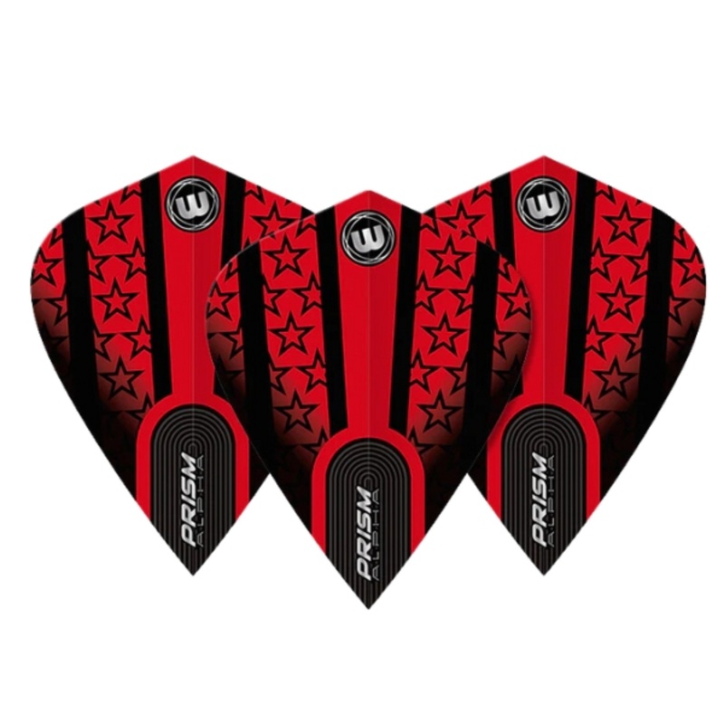 Winmau Prism Alpha Red & Black Stars Kite Flight