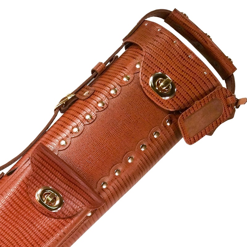 Instroke Exotic SP Cue Case with Brown Lizard Skin – 3×5