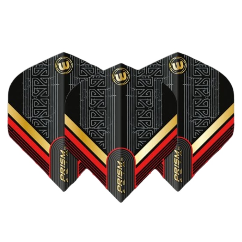 Winmau Prism Zeta Black, Red & Gold Flight