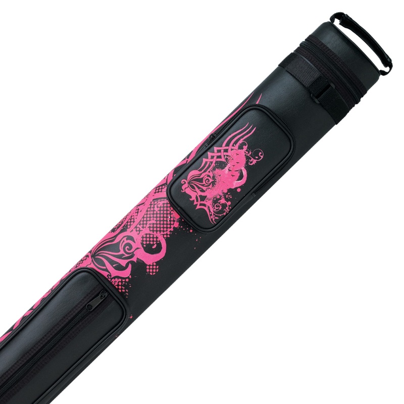Athena Pink Tribal Rose Pool Cue Case – 2×2