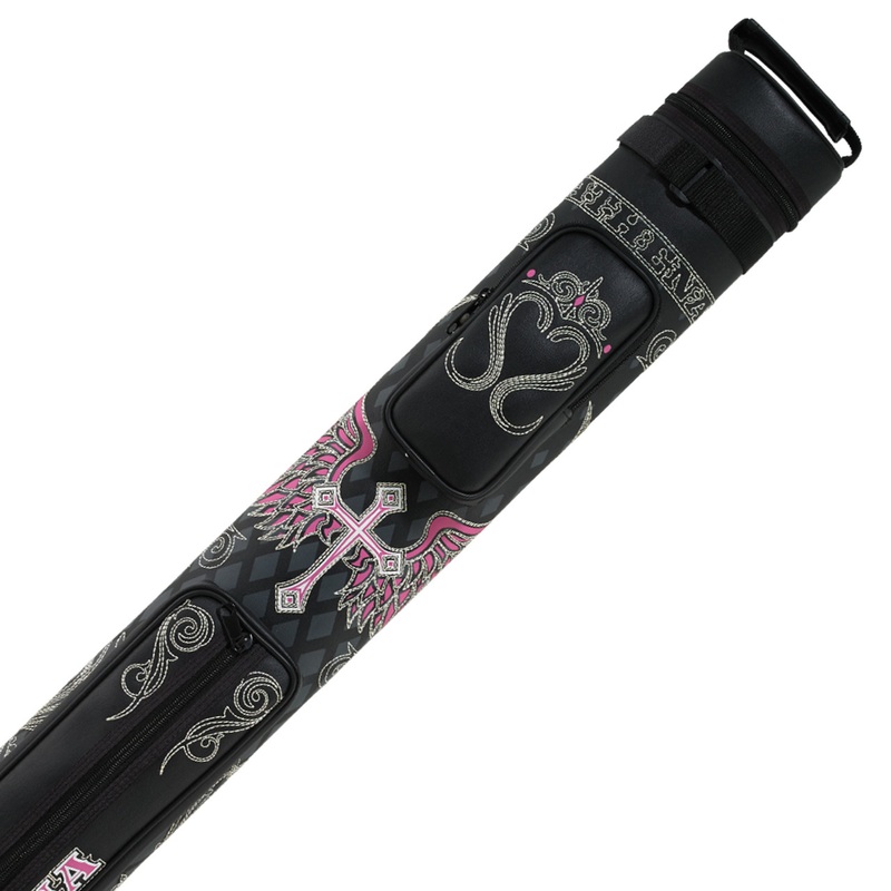 Athena Pink Winged Cross Pool Cue Case – 2×2