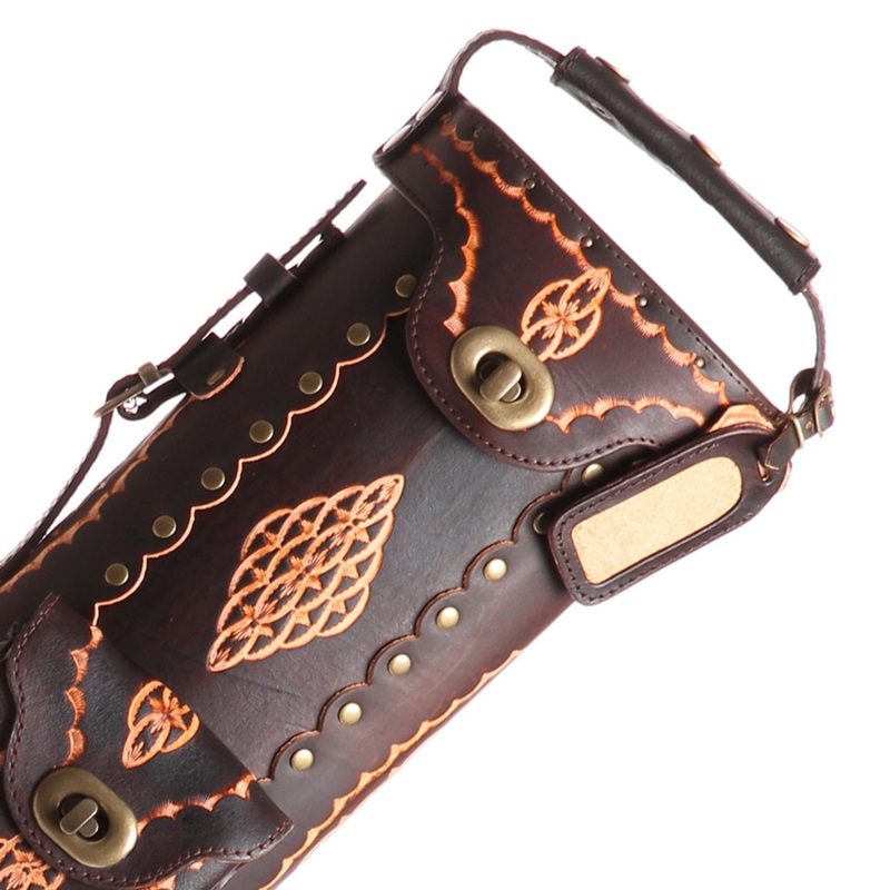 Instroke 3×7 Saddle Brown Hand Painted D04 Pool Cue Case