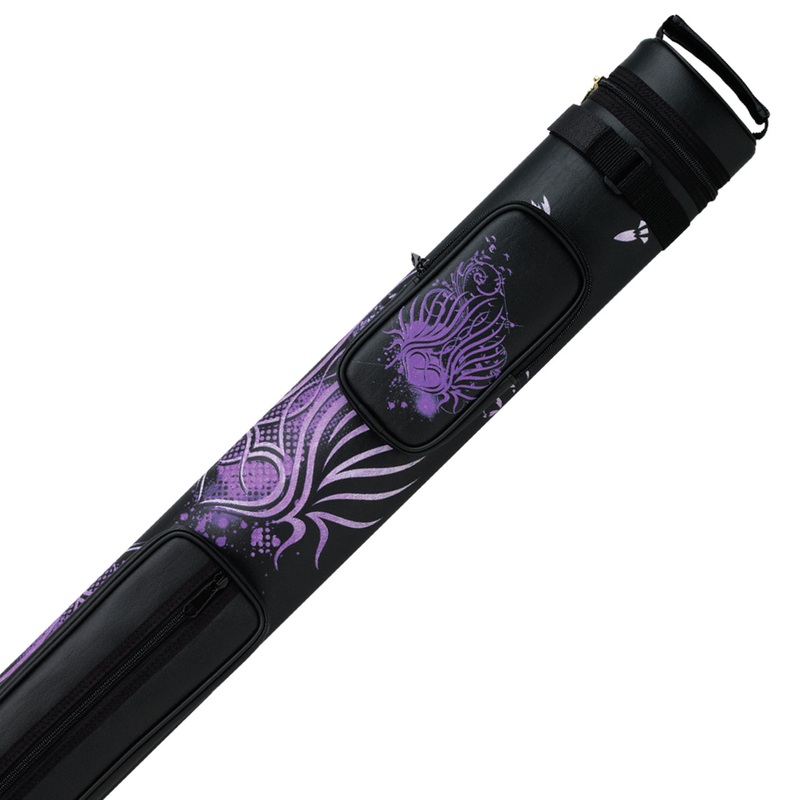 Athena Purple Tribal Heart Pool Cue Case – 2×2