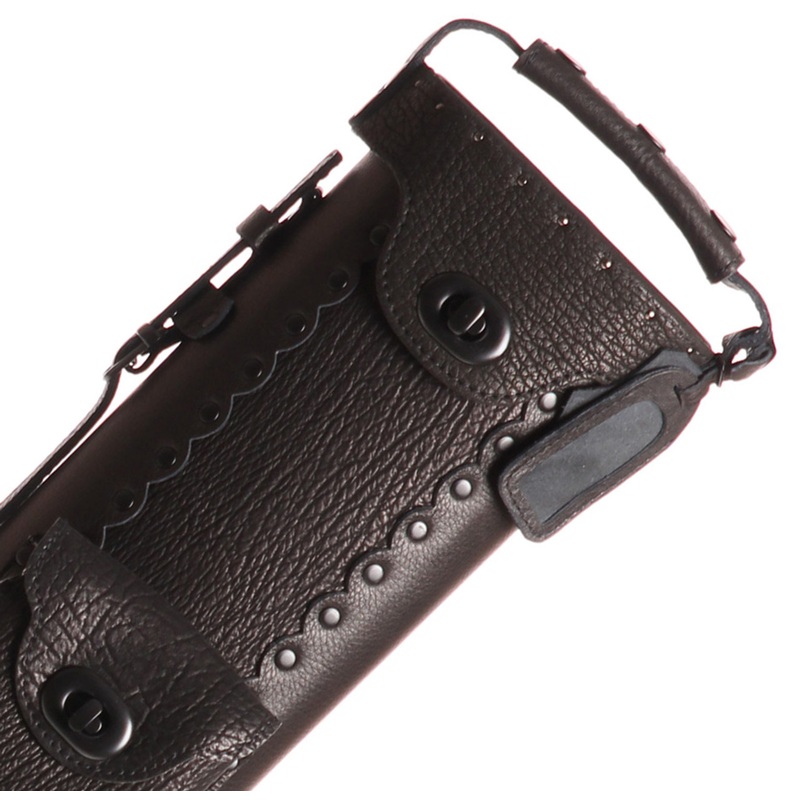 Instroke Shark Skin Leather Pool Cue Case – 2×2 All-Black