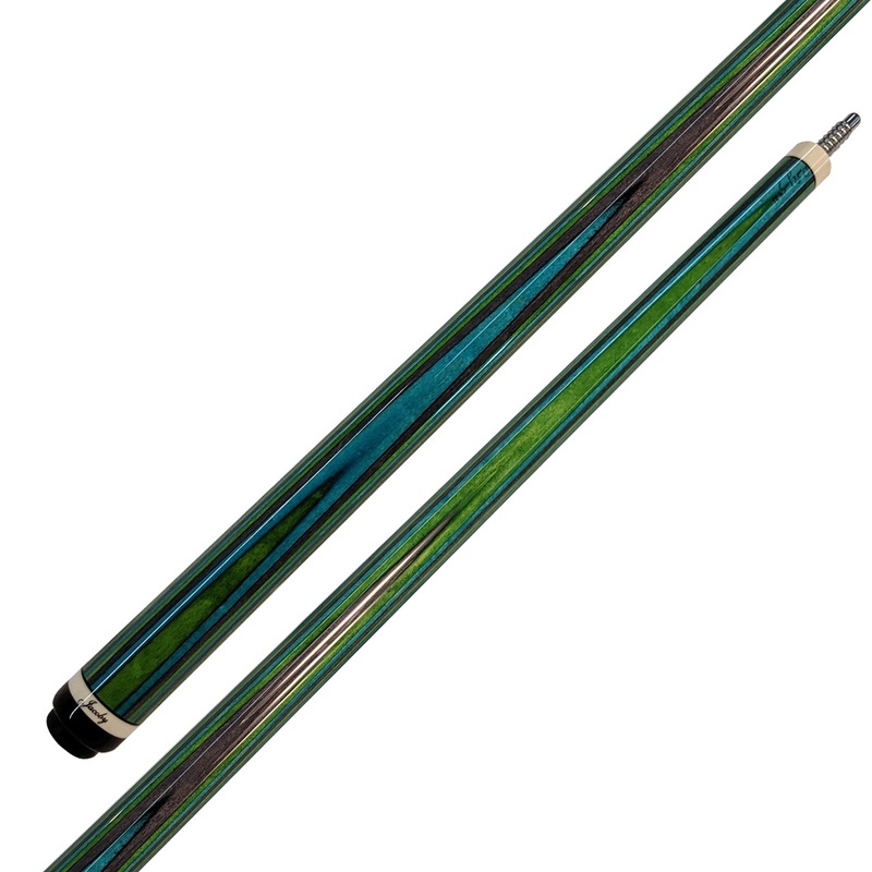 Jacoby Custom Cue – Laminated Blue, Gray and Green