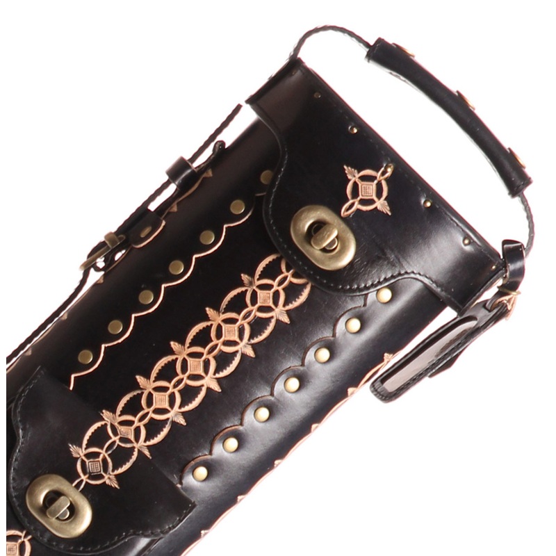 Instroke 3×7 Saddle Black Hand Painted D05 Pool Cue Case