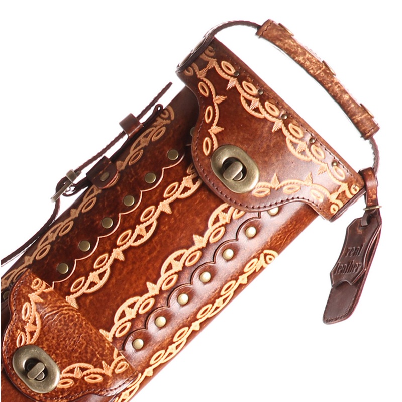 Instroke Saddle Brown Hand Painted D01 Pool Cue Case – 2×4