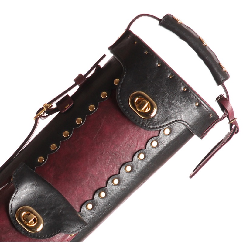 Instroke 2×2 Vinyl Cowboy Black & Burgundy Pool Cue Case