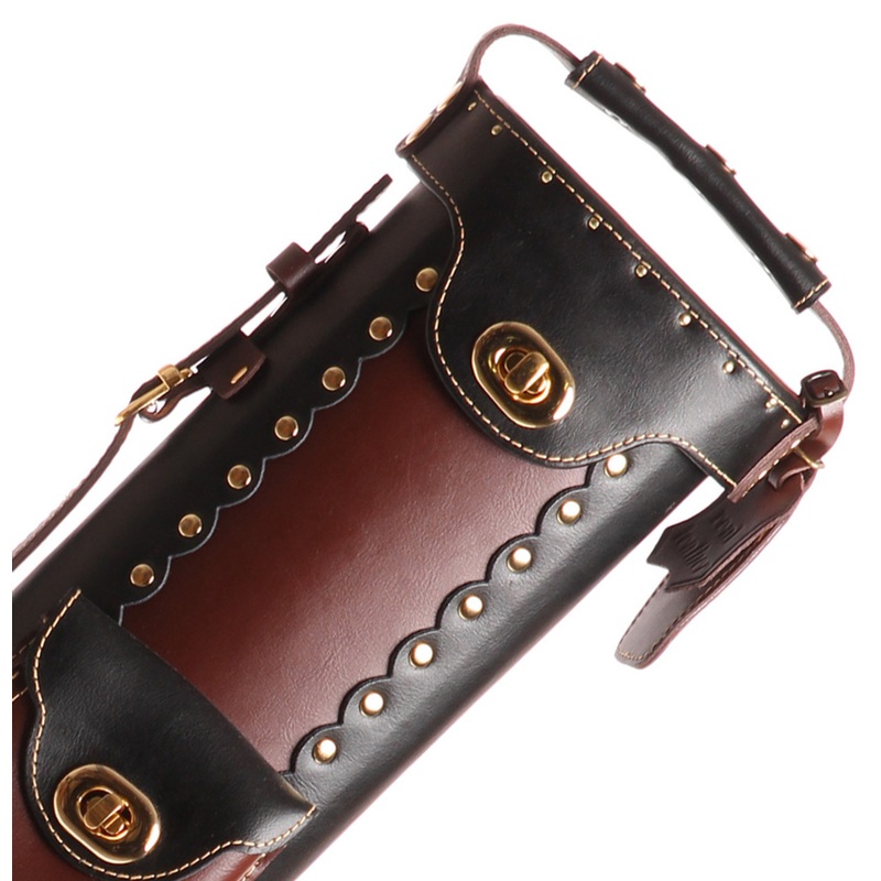 Instroke Leather Cowboy Black and Brown Pool Cue Case – 3×7