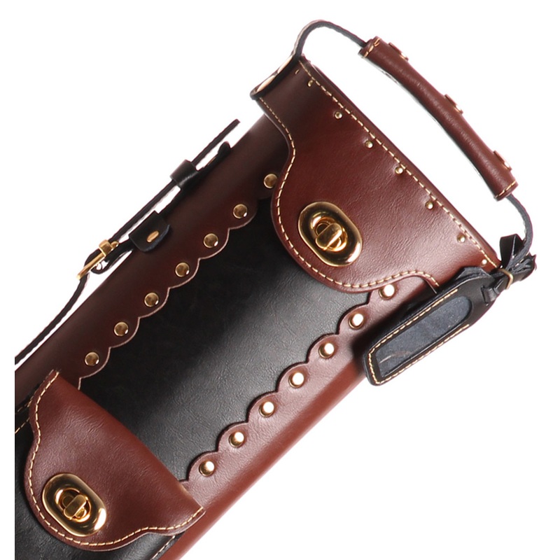 Instroke Leather Cowboy Brown and Black Pool Cue Case – 3×7