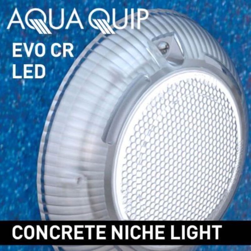Aqua-Quip EvoCR Series – LED Colour Niche Pool Light w/ Concrete Mounting Kit, 20M/30M Cable and Plug Kit